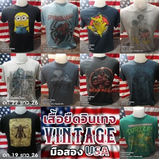 🔥pshirtvingtage 🌈เสื้อยืดวินเทจ ลายการ์ตูน USA  T-Shirt Vingtage