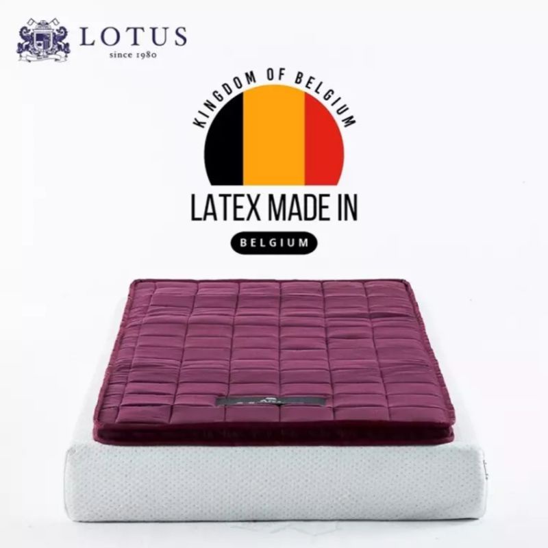 LOTUS โลตัส ที่นอนยางพารา ที่นอนท็อปเปอร์ ลดอาการปวดหลัง รุ่น Ares หนา 2 นิ้ว นำเข้าจากเบลเยี่ยม