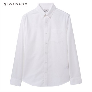 GIORDANO เสื้อเชิ้ตผู้ชาย แขนยาว Mens Wrinkle Free Shirts 01048024