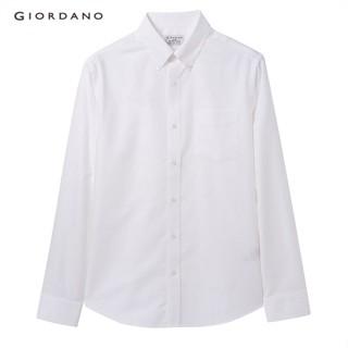 GIORDANO เสื้อเชิ้ตผู้ชาย แขนยาว Mens Wrinkle Free Shirts 01048024