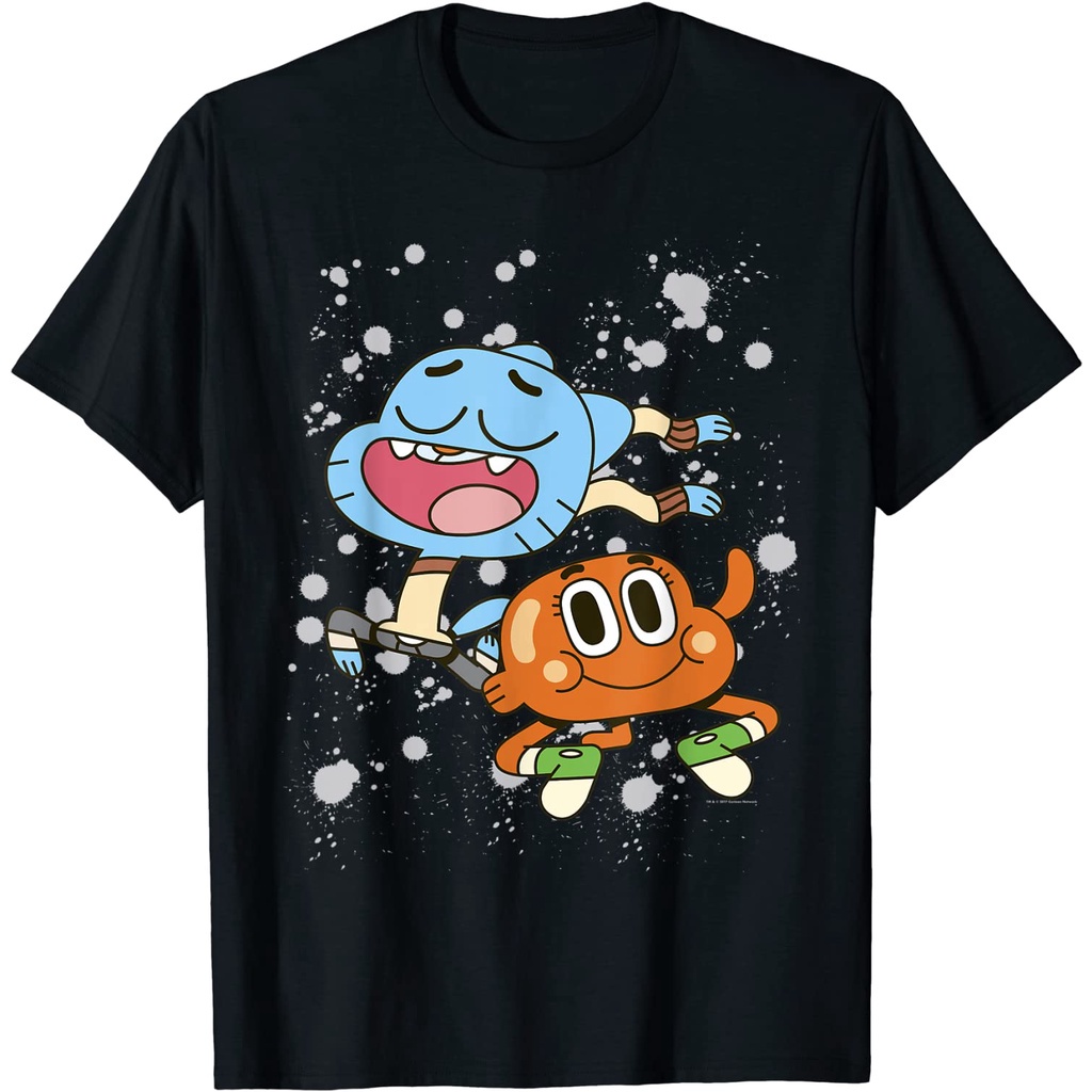 Cn The Amazing World Of Gumball & Darwin Paint Splatter T-Shirt For Adult