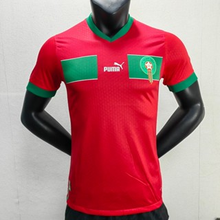 เสื้อกีฬาแขนสั้น ลายทีมชาติฟุตบอล Morocco 2022 ไซซ์ S-XXL AAA