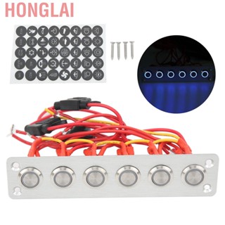 Honglai 6 Gang Switch Panel Pre Wired Push Button With Blue LED