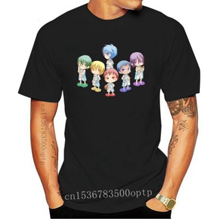 เสื้อยืด ผ้าฝ้าย พิมพ์ลายอนิเมะ Kuroko No Basket Chibi Ver 02 สีดํา