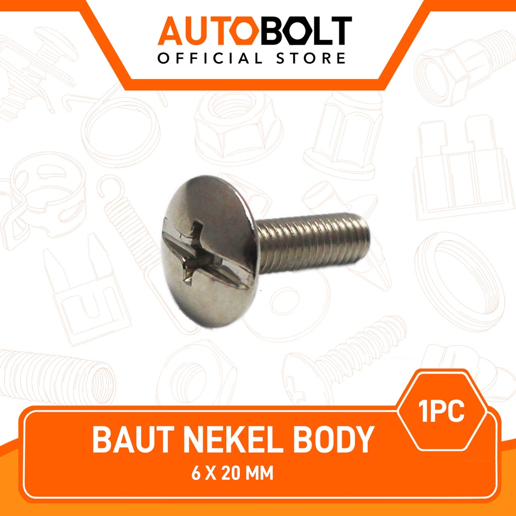 Body Nickel Bolt 6x20-M6x20-M 6 x 20-M6 Nickel Shell Bolt-Bodi