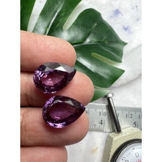 lab Alexandrite 10x14mm pear shape 2 pieces color change