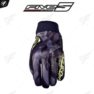 ถุงมือสำหรับขับขี่มอเตอร์ไซค์/ถุงมือการ์ด FIVE ADVANCED GLOVES GLOBE REPLICA CAMO FLUO  YELLOW