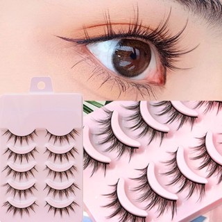 5 คู่ Manga Lashes Cos Dance Performance ขนตาขนตาปลอมหญิงญี่ปุ่น 3D Natural Faux Mink Lash Extension