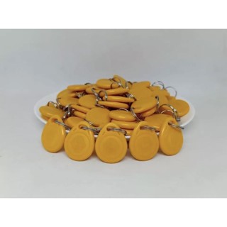 เหรียญคีย์การ์ด แบบ พวงกุญแจ สีเหลือง 125KHz อ่านและ เขียน ใ…