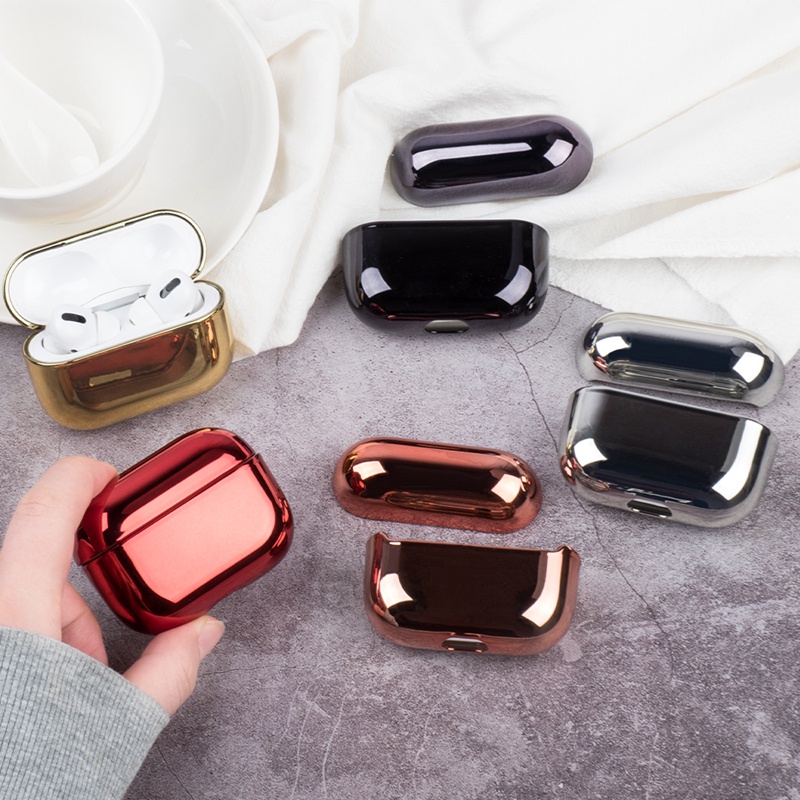 เคสหูฟัง ชุบไฟฟ้า สีทอง สําหรับ Apple AirPods 1 2 Pro 2 AirPod 3