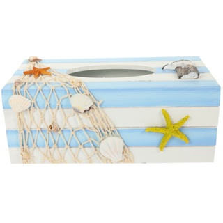 Tissue Box Holder Paper Cover Napkin Dispenser Facial Case Towel Nautical Bathroom Wooden Farmhouse Container Toilet Woo