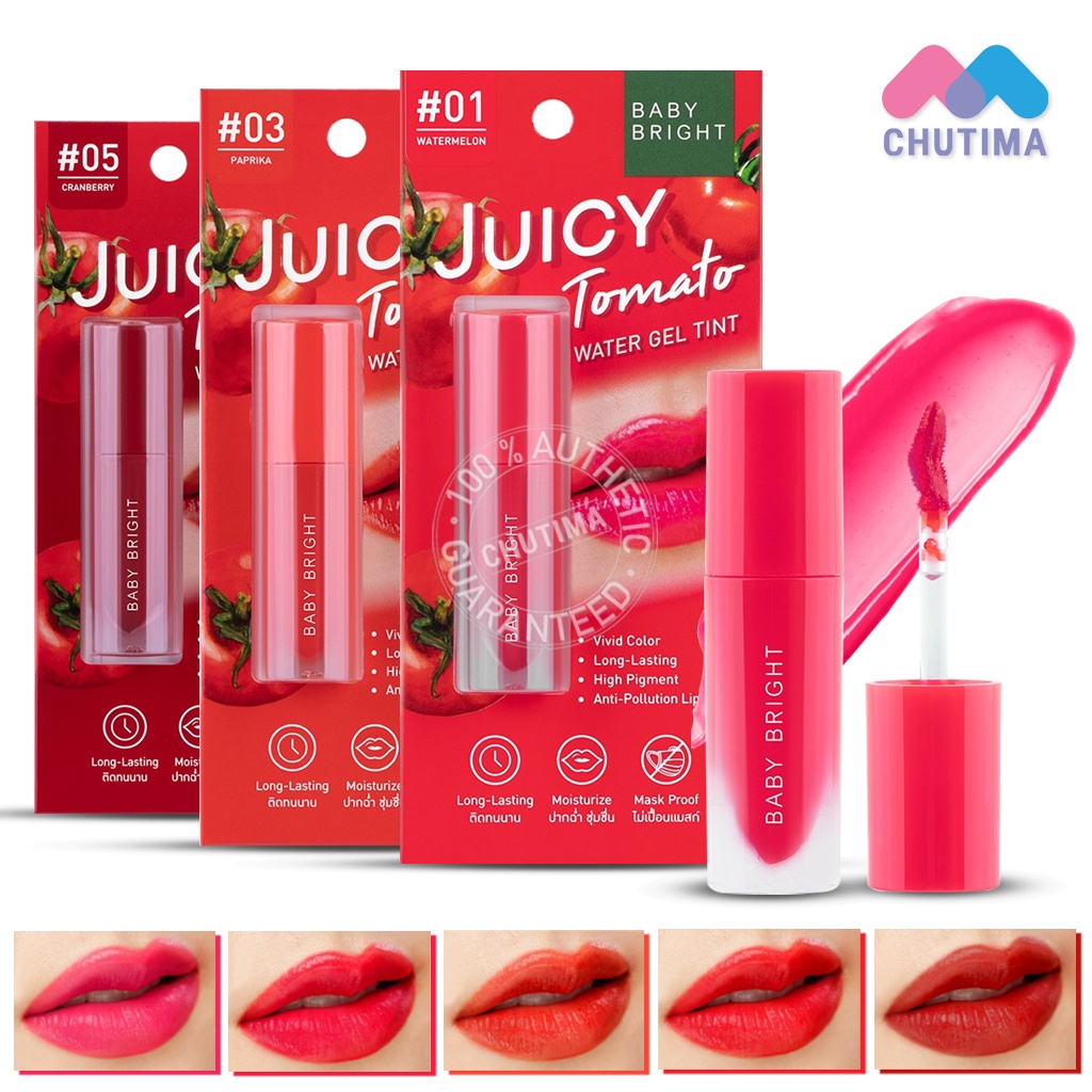 ลิปทินท์ เบบี้ ไบร์ท จูซี่ โทเมโท วอเตอร์ เจล ทินท์ Baby Bright Juicy Tomato Water Gel Tint  2.5g.