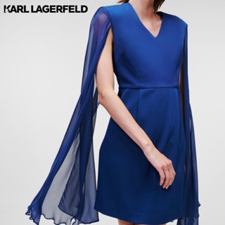 KARL LAGERFELD - CAPED EVENING DRESS 226W1307 ชุดเดรส