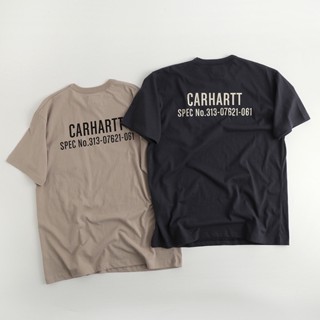 Carhart Wip ฤดูร้อนใหม่พิมพ์แขนสั้นเสื้อยืดสีพื้นที่เรียบง่ายครึ่งแขนหลวมย้อนยุค