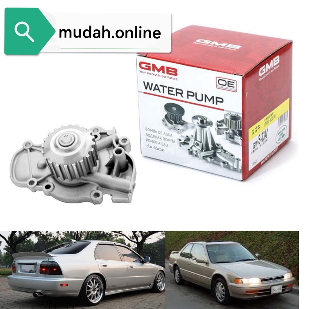 GMB ปั๊มน้ํา HONDA ACCORD 2.0 2.2 1990-2002 SM4 SV4 S84 S86 (GWHO-28A)
