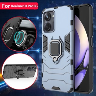 เคสโทรศัพท์มือถือแบบแข็ง กันกระแทก พร้อมแหวนขาตั้ง สําหรับ Realme 10 Pro Realme10Pro Realme10 4G 5G