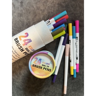 พร้อมส่ง BrushPen 24สี ปากกาเมจิก ปลายพู่กัน