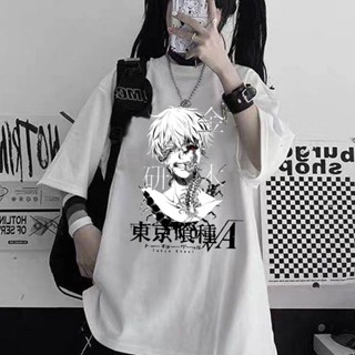 ✱Tiansen Japan Anime Punk Tokyo Ghoul Kaneki Ken Drucken Lose T-shirt Harajuku Casual Khlen Chic Cartoon Streetwear Funi