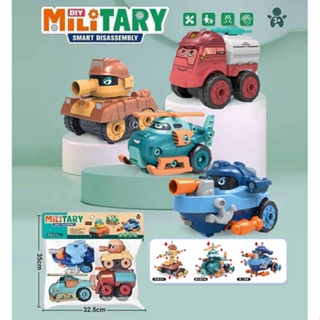 ProudNada Toys ของเล่นเด็ก รถถัง เรือ เฮลิคอปเตอร์ รถขนน้ำ(ถอดประกอบ) MILITARY SMART DISASSEMBLY NO.JD1899-19A