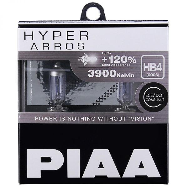 PIAA HYPER AROS 3900K หลอดฮาโลเจน H1 / H3 / H4 / H7 / H8 / H9 / H11 / H13 / HB3 / HB4
