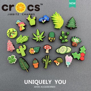 jibbitz crocs ของแทั  จี้รูปดอกไม้ สีเขียว สําหรับตกแต่งรองเท้า