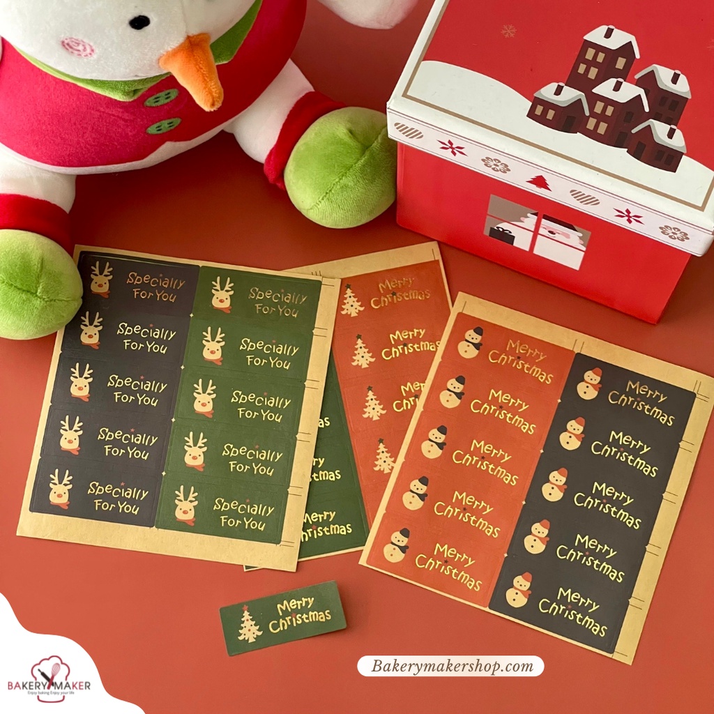 สติกเกอร์ Merry Christmas พิมพ์ทอง 3 แบบ / Sticker X'mas