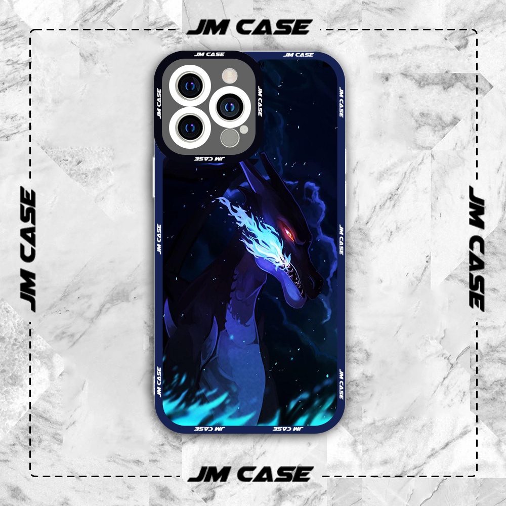 XIAOMI SAMSUNG OPPO JMCase Lizardon Mega X Pokemon Anime Manga Square Edge เคส iphone