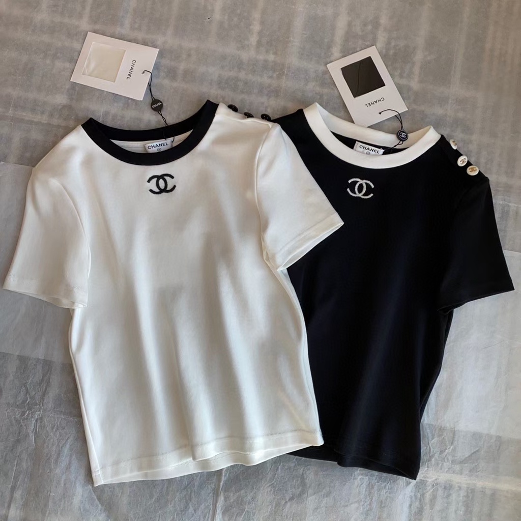 เสื้อยืดแขนสั้นลําลอง สวยหรู แฟชั่นฤดูใบไม้ผลิ และฤดูร้อน