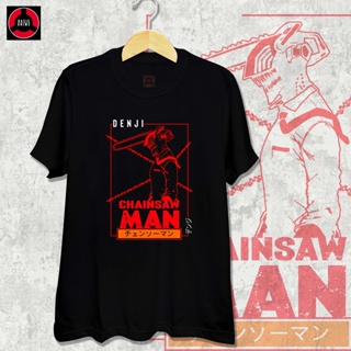 เสื้อคู่รัก Basic Anime Chainsaw Man - Denji Chainsaw Devil Shirtเสื้อยืดเสื้อยืด