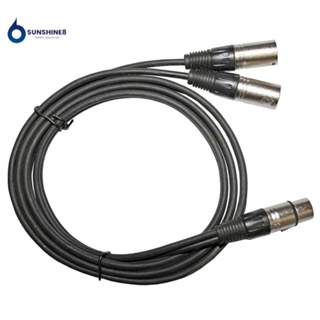 สายเคเบิ้ลไมโครโฟน XLR Pin 1female To Dual 2 Male 3 ฟุต ทนทาน