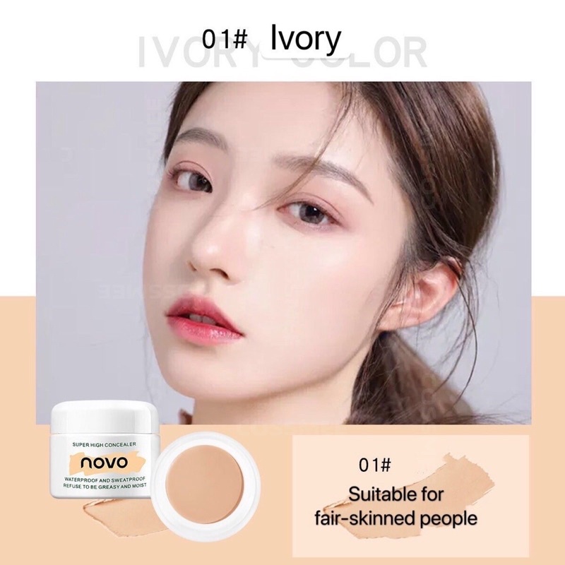 คอนซิลเลอร์เนื้อครีม ปกปิดรอยดำ รอยแดง รอยสิว ใต้ตาคล้ำ NOVO HD Bright Cream Concealer ราคา ถูกที่สุด ดีลบีเคเค แกลเลอรีภาพที่ 6