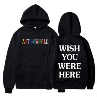 Jxlq เสื้อกันหนาว มีฮู้ด ผ้าฝ้าย พิมพ์ลายตัวอักษร Travis Scott Astroworld Hope You Are Here เข้ากับทุกการแต่งกาย แฟชั่นฤดูใบไม้ผลิ และฤดูใบไม้ร่วง สําหรับผู้ชาย 2022 YQ