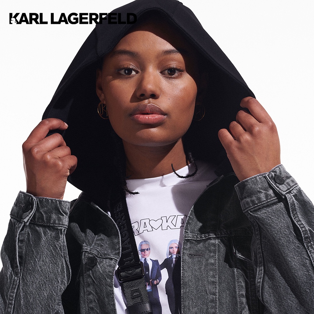 KARL LAGERFELD - CARA LOVES KARL LONGLINE DENIM JACKET 226W1465 เสื้อแจ็คเก็ตยีนส์
