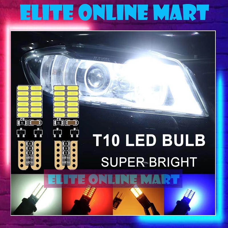 2 ชิ้น LED T10 W5W รถ Marker Light Can-bus 4014 24SMD ถอดรหัสหลอดไฟ LED ป้ายทะเบียนหลอดไฟ