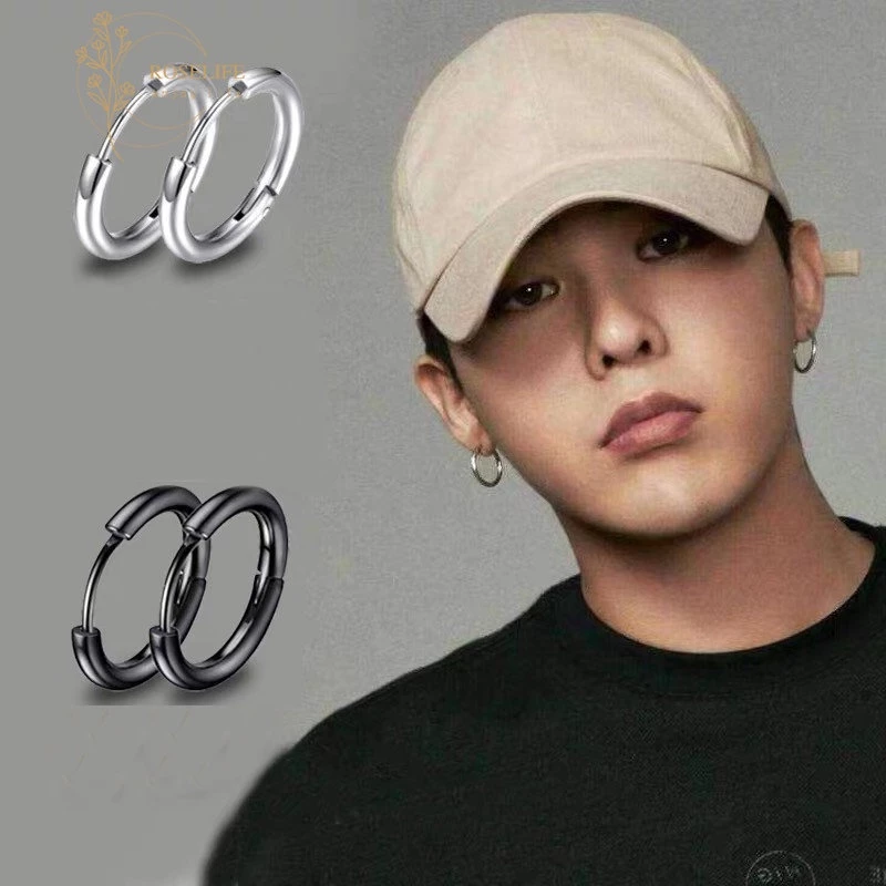 Roselife ต่างหูห่วง สเตนเลส 8/10 มม. 12 มม. 14 มม. เครื่องประดับแฟชั่น สําหรับผู้ชาย ผู้หญิง 1 ชิ้น