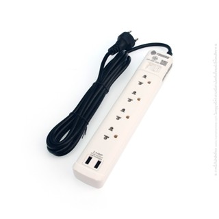 รางปลั๊ก ปลั๊กพ่วง 4 จุด TOSHINO SO-43USB (3 ม.)