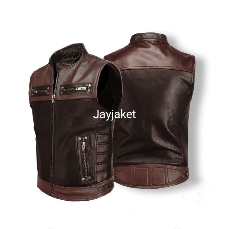เสื้อกั๊กหนัง Garut ของแท้ Bikers Leather Vest