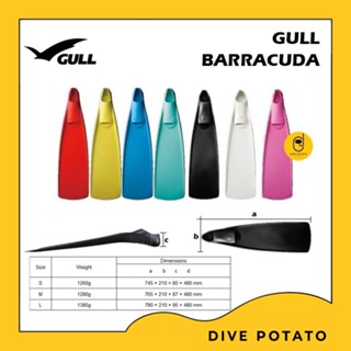 Gull Barracuda Fins ultra long rubber fins