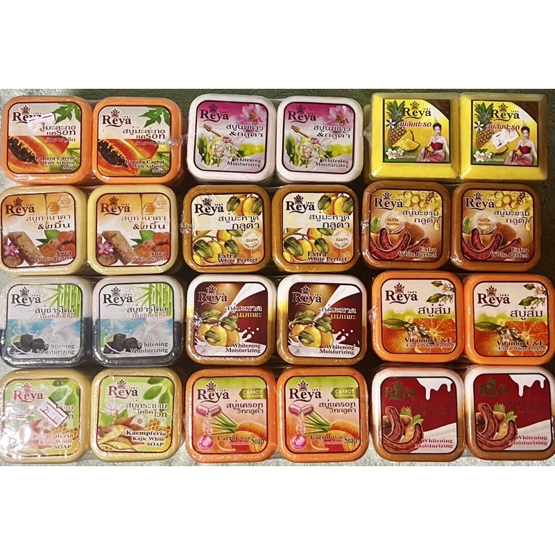 สบู่เรยา(ก้อนใหญ่153g) สบู่สมุนไพร สบู่ฟอกผิวขาว แพ็ค6ก้อน