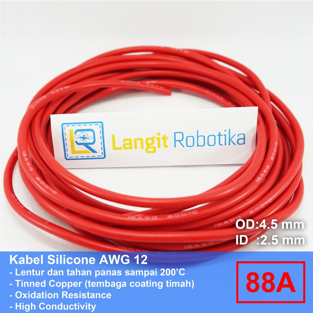 MERAH AWG 12 สายซิลิโคน AWG12 สายซิลิโคน RED RED RC Plane