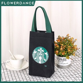 Starbucks Thermos Bottle Bag With Waterproof Canvas Water Bottles Bags Holding Heat Against Starbucks Bag Kettle ปกป้อง Flowerdance