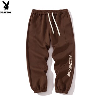 Playboy Mens Loose Straight Casual Pants Drawstring Pants Sports Sweatpants