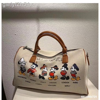 ✲Travel Bag Cute Canvas Mickey Tote Bag Casual Outdoor Bag Large Capacity Duffel Travel Tote Bag