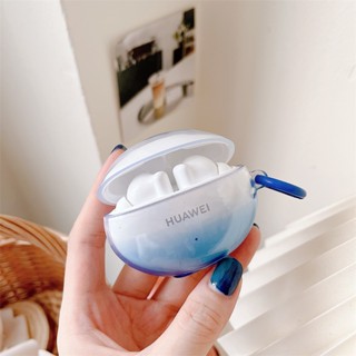 เคสโทรศัพท์มือถือแบบนิ่ม ใส ไล่โทนสีฟ้า สวยงาม สําหรับ Huawei Freebuds 5i