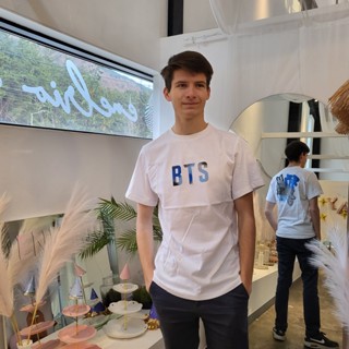 เสื้อยืดแขนสั้น พิมพ์ลายโลโก้ Nautilus X BTS