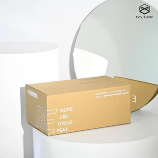 กล่อง ECO BOX (Size D) - 20 ใบ : กล่องพัสดุรักษ์โลกผลิตจากเยื่อไม้รีไซเคิล PICK A BOX