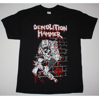 [COD] เสื้อยืดผ้าฝ้าย 100% พิมพ์ลาย Demolition Hammer Brutal Skull Attack Thrash Sadus Atrophy โอเวอร์ไ