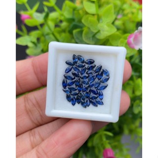 พลอย ไพลิน blue sapphire 42 เม็ด (pcs.) 4.06 กะรัต (Cts.) พลอยแท้ อัญมณีมงคลประจําวันเกิด เครื่องประดับพลอย