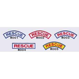 อาร์ม อาร์มโค้ง กู้ภัย RESCUE แบบเย็บติด รีดติด ติดตีนตุ๊กแก