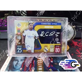 การ์ดนักฟุตบอล Topps Match Attax 2021/22 rodrygo Signature Style ลายเซ็นปริ้น(แถม Topload)